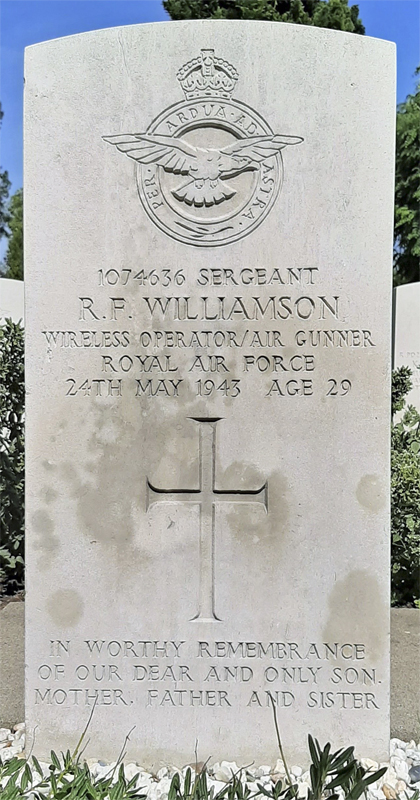 Sgt Ronald Frederick Williamson<br/><br /><br />died May 24th, 1943